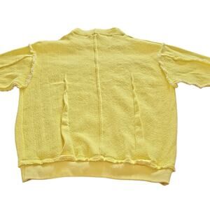 Free People Oversized Top Mock Neck Exposed Seams Womens XS Yellow Coastal